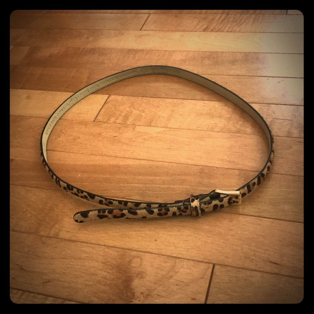 Leopard print belt leather